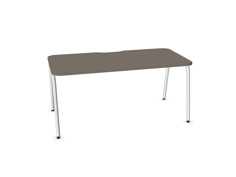 Datorgalds ROUND, N2 - pelēks kubīta melamīns, E - balts, 1600x800