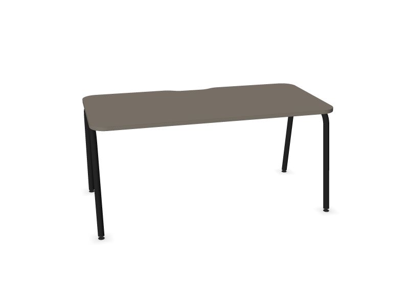 Datorgalds ROUND, N2 - pelēks kubīta melamīns, A - Melns, 1600x800