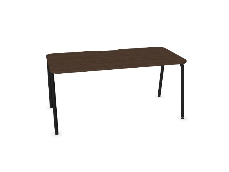 Datorgalds ROUND, D4 - tumšs melamīna valrieksts, A - Melns, 1600x800