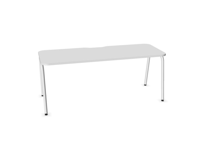 Datorgalds ROUND, M1 - balts melamīns, E - balts, 1800x700