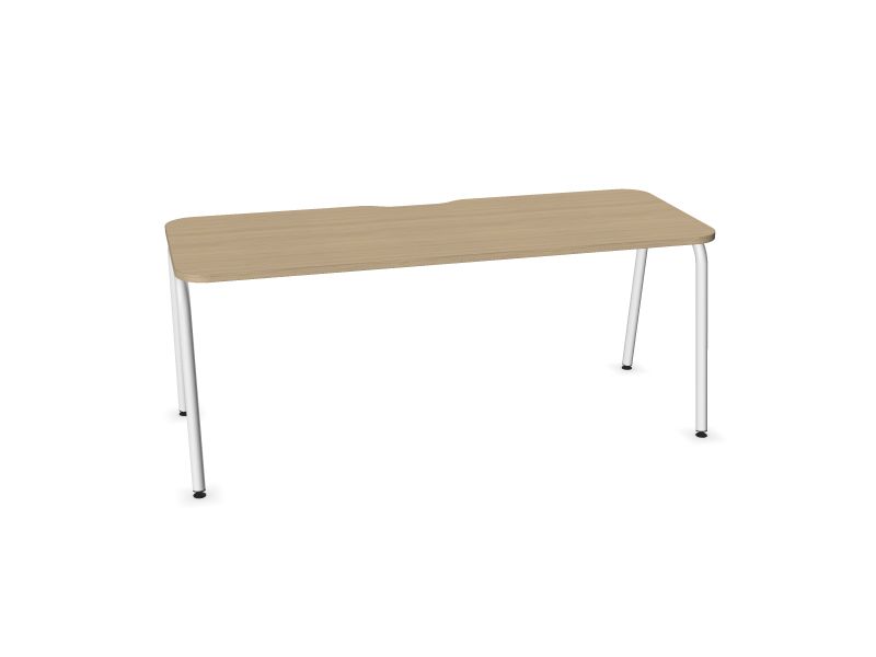 Datorgalds ROUND, D1 - balināts ozola melamīns, E - balts, 1800x700