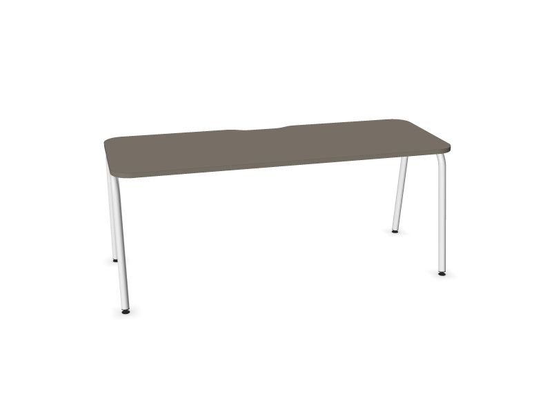 Datorgalds ROUND, N2 - pelēks kubīta melamīns, E - balts, 1800x700