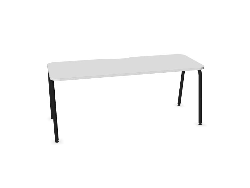 Datorgalds ROUND, M1 - balts melamīns, A - Melns, 1800x700