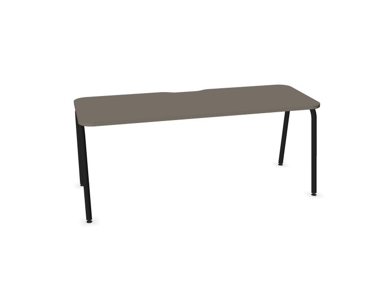 Datorgalds ROUND, N2 - pelēks kubīta melamīns, A - Melns, 1800x700