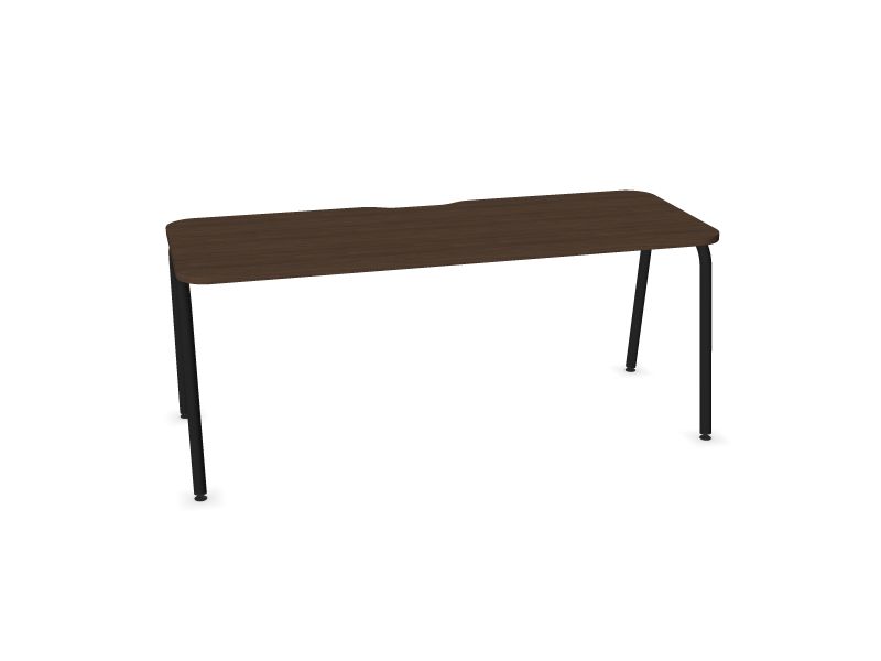 Datorgalds ROUND, D4 - tumšs melamīna valrieksts, A - Melns, 1800x700