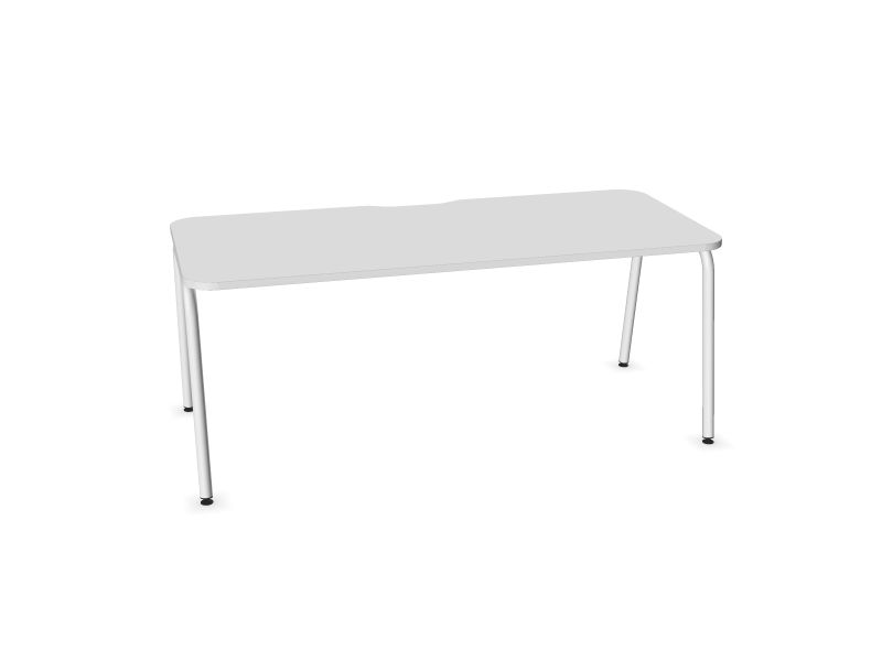 Datorgalds ROUND, M1 - balts melamīns, E - balts, 1800x800