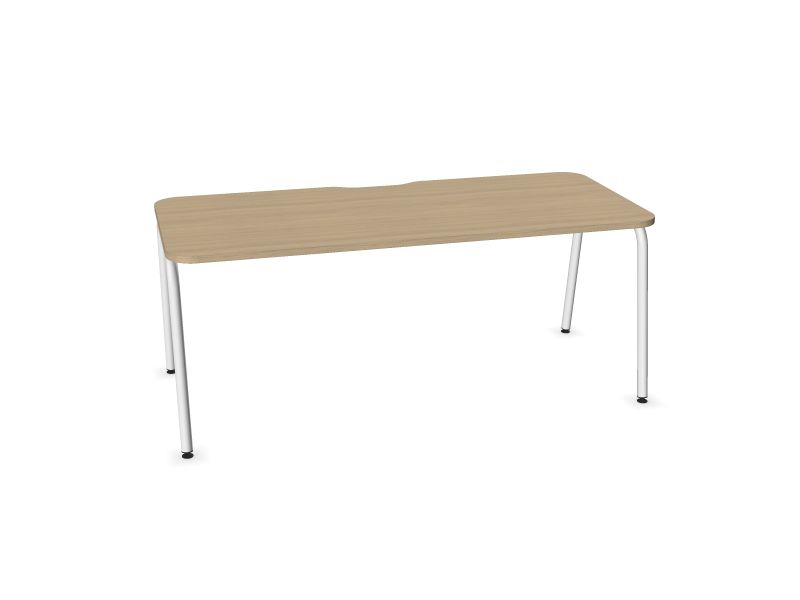 Datorgalds ROUND, D1 - balināts ozola melamīns, E - balts, 1800x800