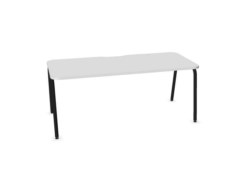 Datorgalds ROUND, M1 - balts melamīns, A - Melns, 1800x800