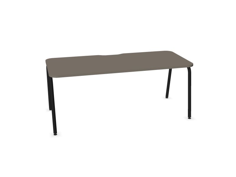 Datorgalds ROUND, N2 - pelēks kubīta melamīns, A - Melns, 1800x800