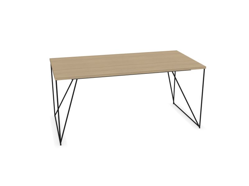 Datorgalds AIR, D1 - balināts ozola melamīns, A - Melns, 1600x800