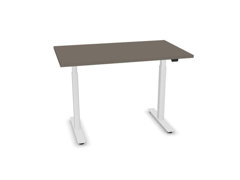 Elektriski regulējams galds B-ACTIVE, N2 - pelēks kubīts, E - balts, 1200x700