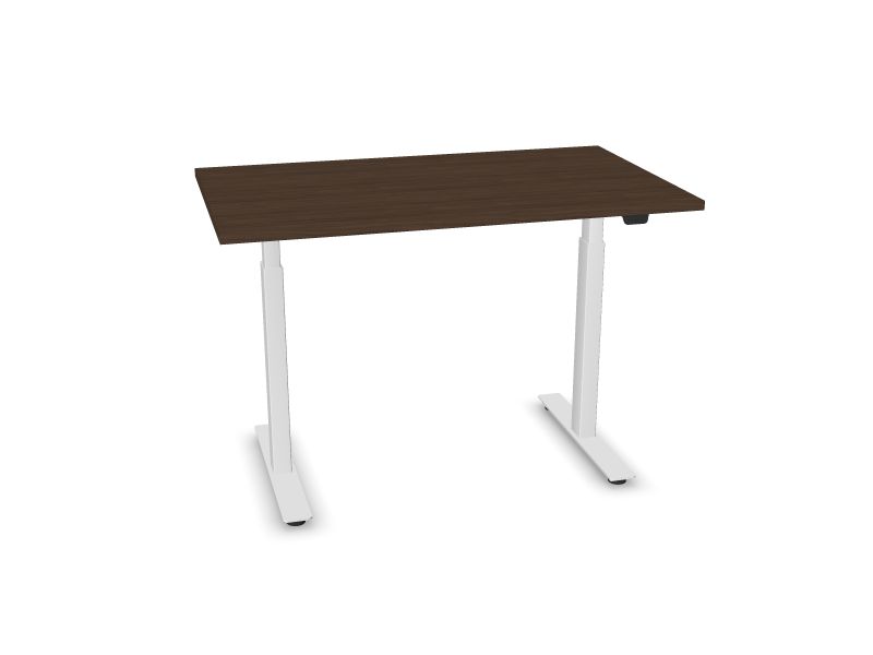 Elektriski regulējams galds B-ACTIVE, D4 - tumšs valrieksts, E - balts, 1200x700