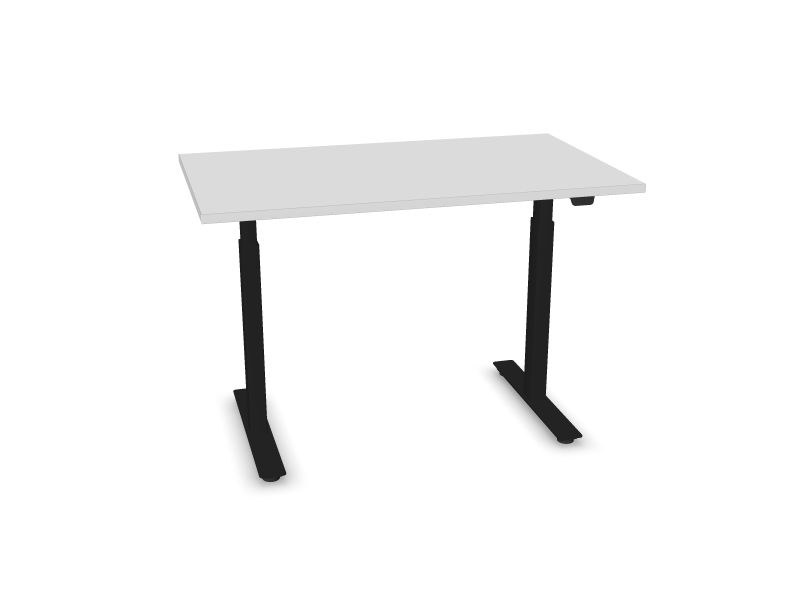 Elektriski regulējams galds B-ACTIVE, M1 - balts melamīns, A - Melns, 1200x700