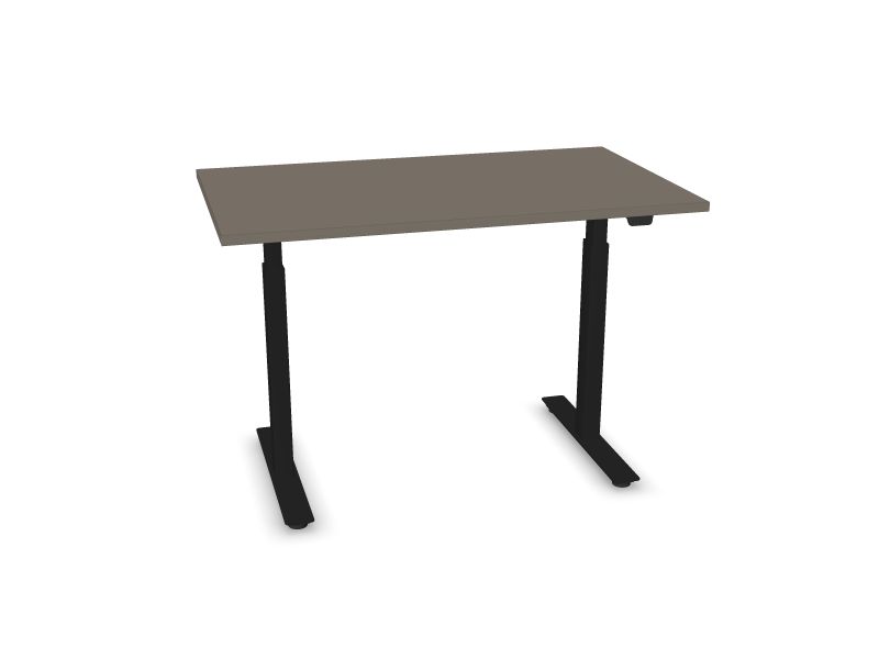 Elektriski regulējams galds B-ACTIVE, N2 - pelēks kubīts, A - Melns, 1200x700