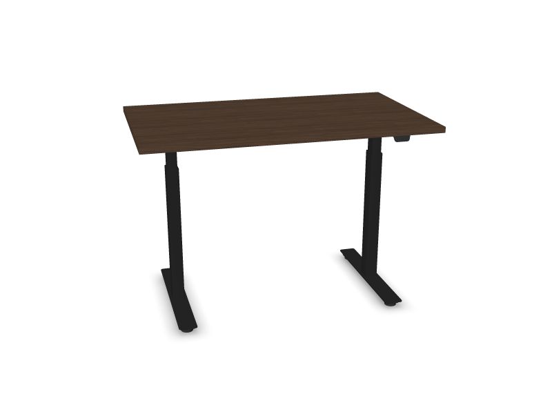 Elektriski regulējams galds B-ACTIVE, D4 - tumšs valrieksts, A - Melns, 1200x700
