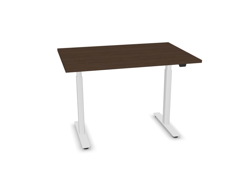 Elektriski regulējams galds B-ACTIVE, D4 - tumšs valrieksts, E - balts, 1200x800