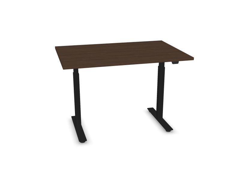 Elektriski regulējams galds B-ACTIVE, D4 - tumšs valrieksts, A - Melns, 1200x800