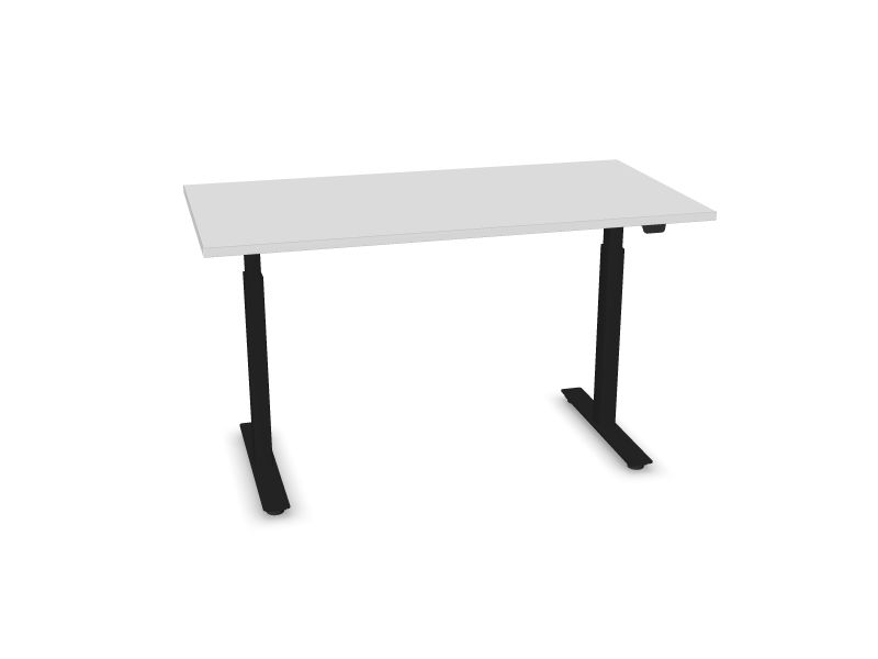Elektriski regulējams galds B-ACTIVE, M1 - balts melamīns, A - Melns, 1400x700
