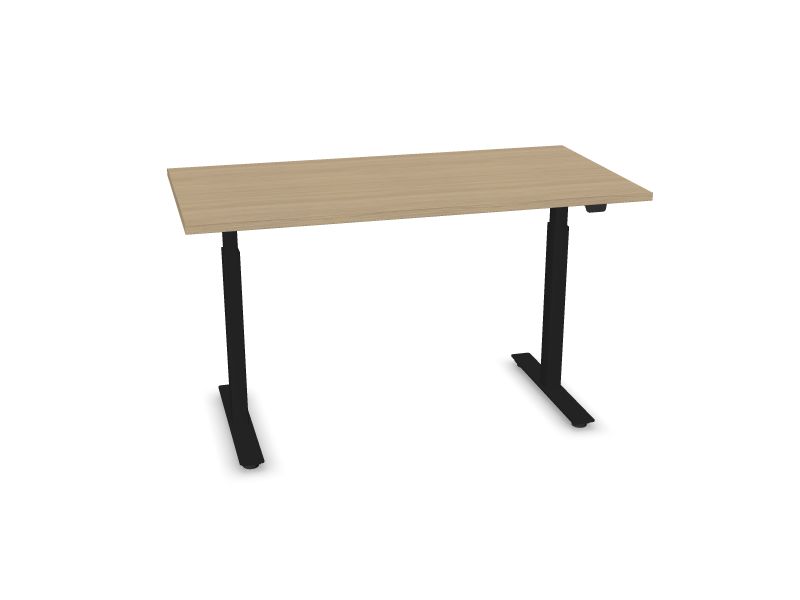 Elektriski regulējams galds B-ACTIVE, D1 - balināts ozola melamīns, A - Melns, 1400x700