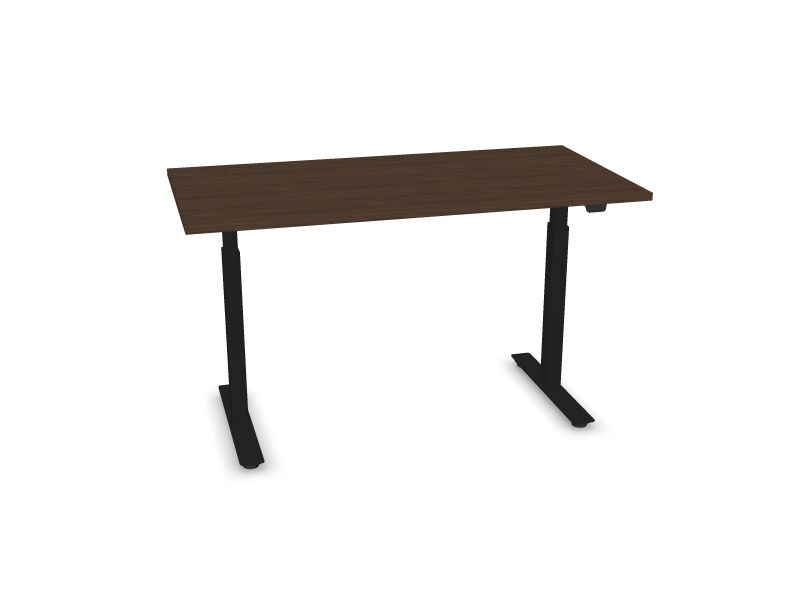 Elektriski regulējams galds B-ACTIVE, D4 - tumšs valrieksts, A - Melns, 1400x700
