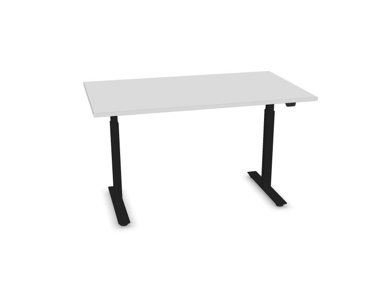 Elektriski regulējams galds B-ACTIVE, M1 - balts melamīns, A - Melns, 1400x800