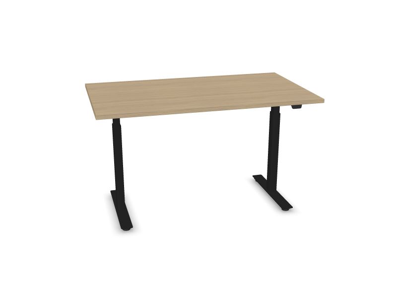Elektriski regulējams galds B-ACTIVE, D1 - balināts ozola melamīns, A - Melns, 1400x800