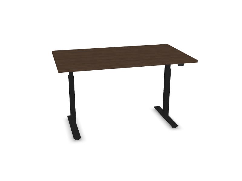 Elektriski regulējams galds B-ACTIVE, D4 - tumšs valrieksts, A - Melns, 1400x800