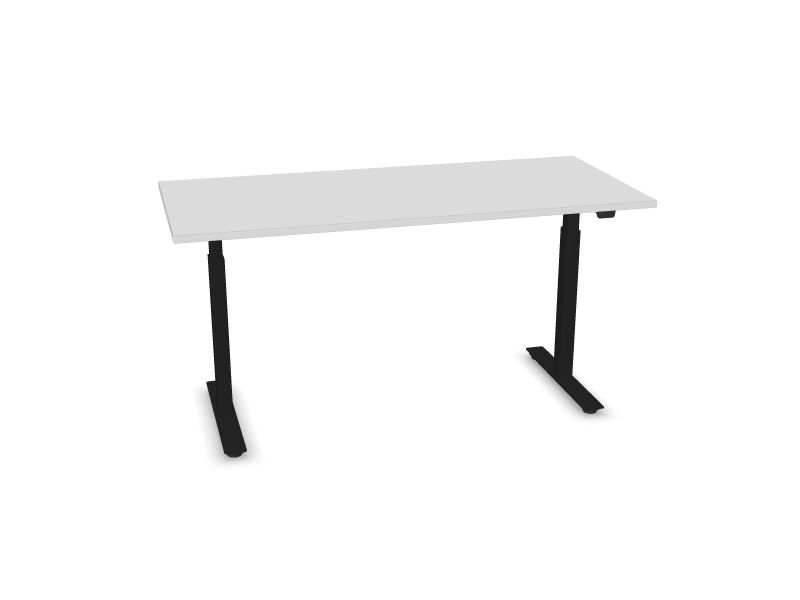 Elektriski regulējams galds B-ACTIVE, M1 - balts melamīns, A - Melns, 1600x700