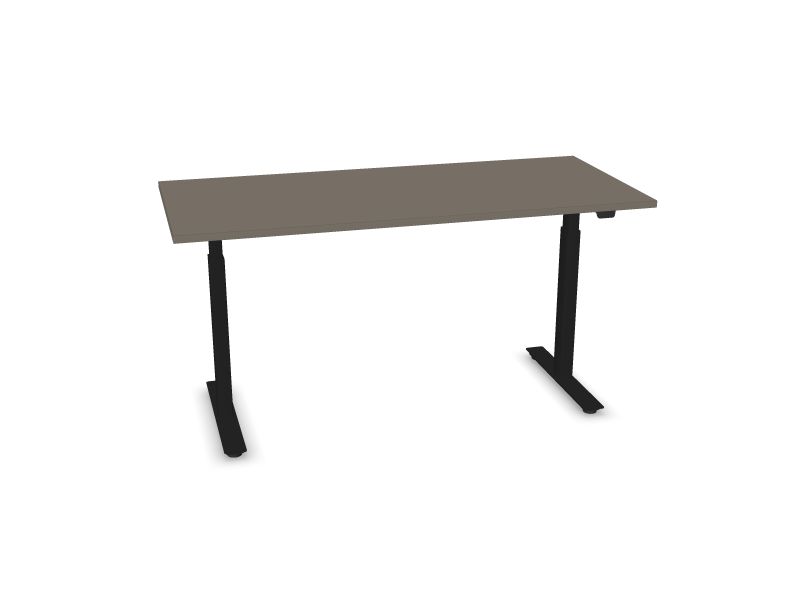 Elektriski regulējams galds B-ACTIVE, N2 - pelēks kubīts, A - Melns, 1600x700