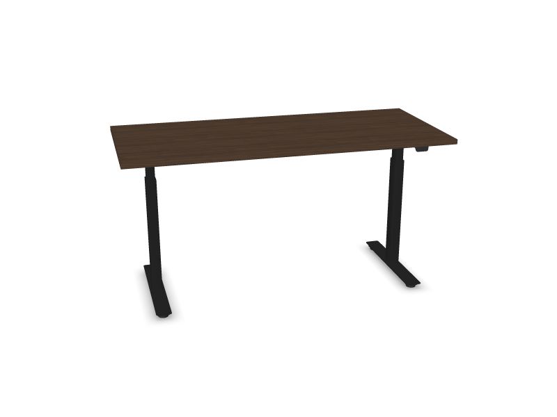 Elektriski regulējams galds B-ACTIVE, D4 - tumšs valrieksts, A - Melns, 1600x700