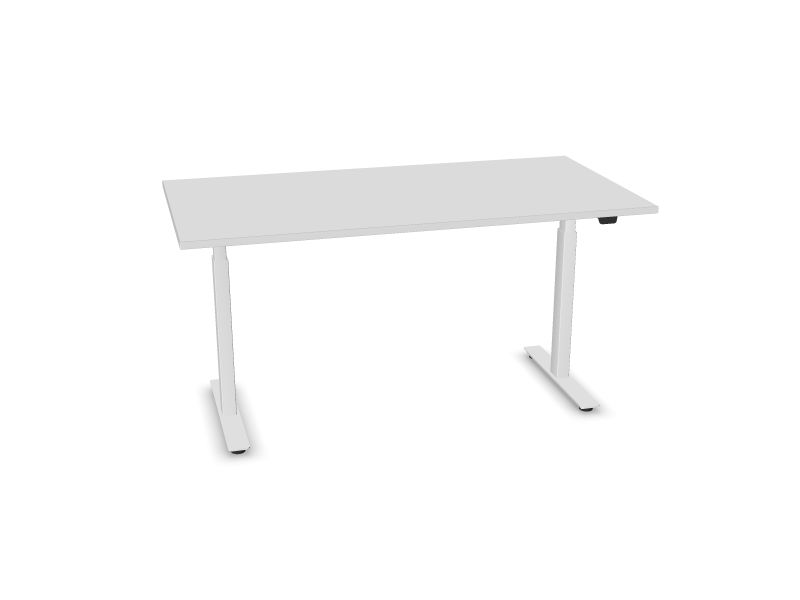 Elektriski regulējams galds B-ACTIVE, M1 - balts melamīns, E - balts, 1600x800