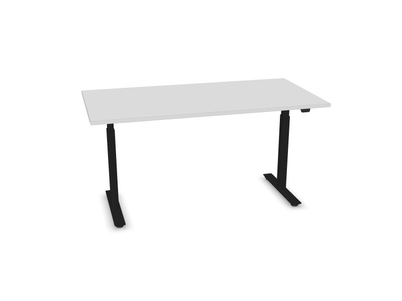 Elektriski regulējams galds B-ACTIVE, M1 - balts melamīns, A - Melns, 1600x800