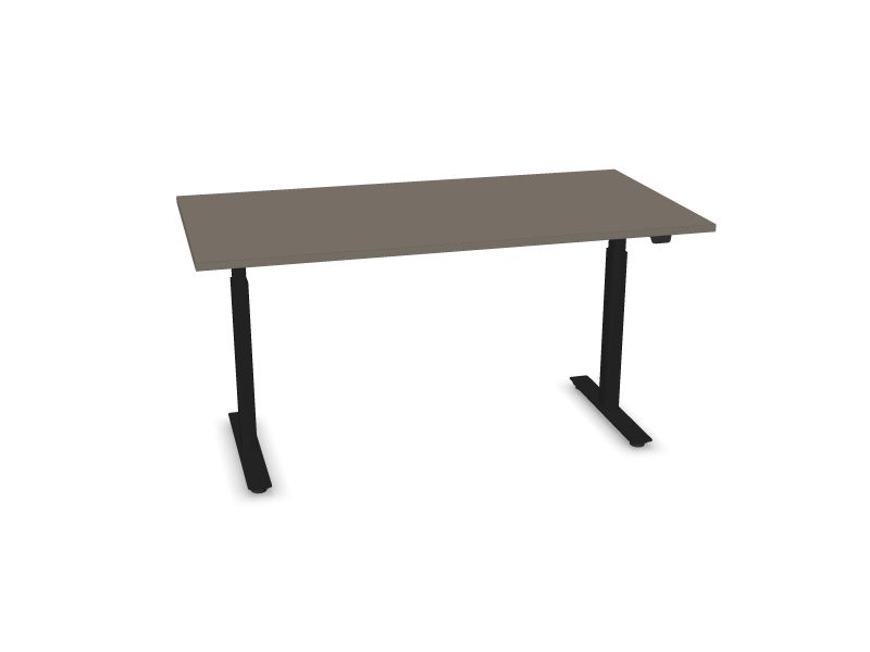 Электро-регулируемый компьютерный стол B-ACTIVE, N2 - Серый кубанит, A - Черная, 1600x800
