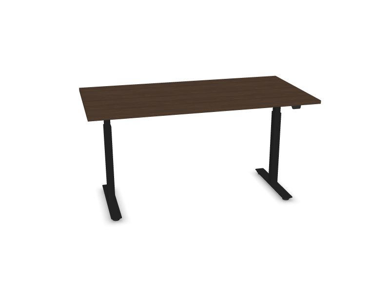 Elektriski regulējams galds B-ACTIVE, D4 - tumšs valrieksts, A - Melns, 1600x800