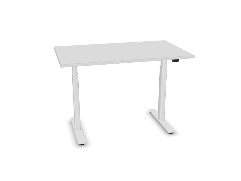 Elektriski regulējams galds B-ACTIVE, M1 - balts melamīns, E - balts, 1200x700