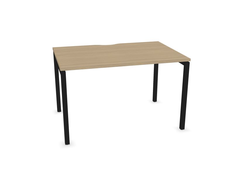 Компьютерный стол NOVA U, D1 - дуб беленый меламин, A - Черная, 1200x800