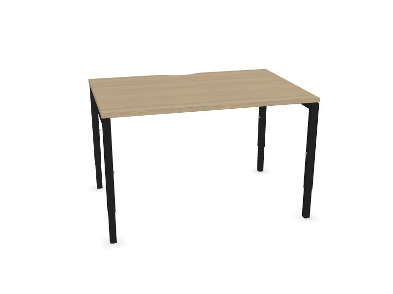 Datorgalds NOVA H, D1 - balināts ozola melamīns, A - Melns, 1200x800