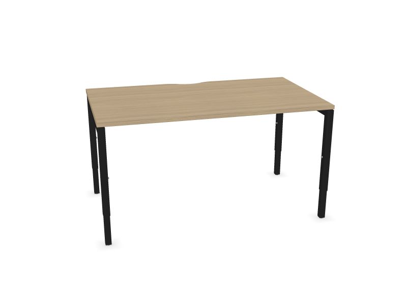 Datorgalds NOVA H, D1 - balināts ozola melamīns, A - Melns, 1400x800