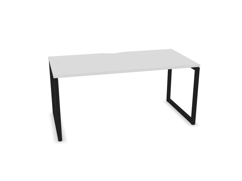 Datorgalds NOVA O, M1 - balts melamīns, A - Melns, 1600x800