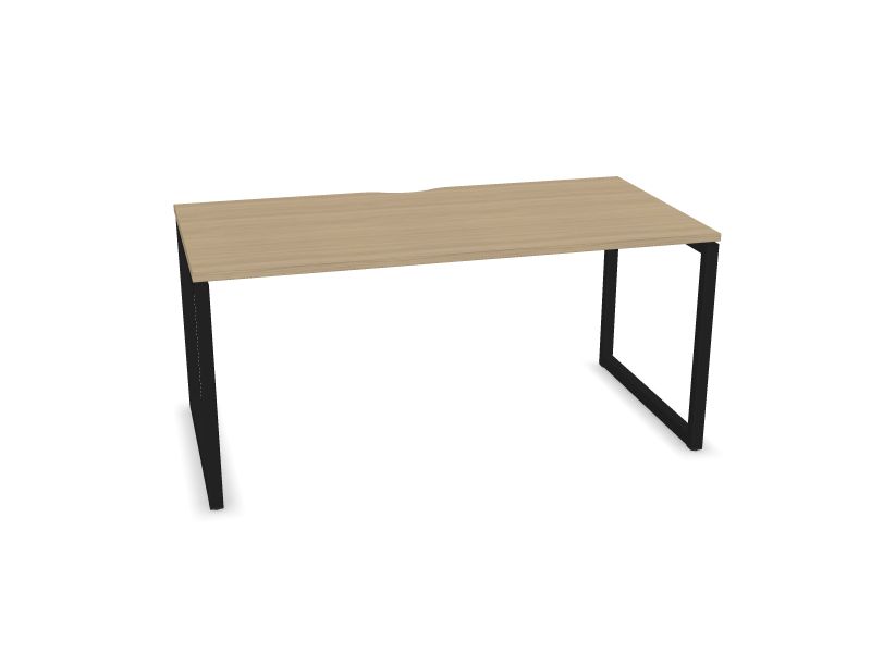 Datorgalds NOVA O, D1 - balināts ozola melamīns, A - Melns, 1600x800