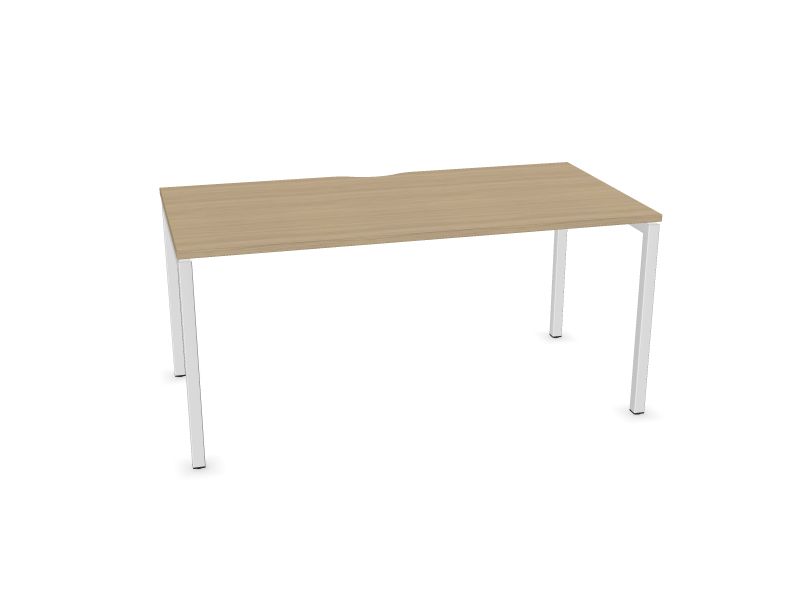 Datorgalds NOVA U, D1 - balināts ozola melamīns, E - balts, 1600x800