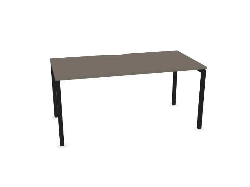 Datorgalds NOVA U, N2 - pelēks kubīta melamīns, A - Melns, 1600x800