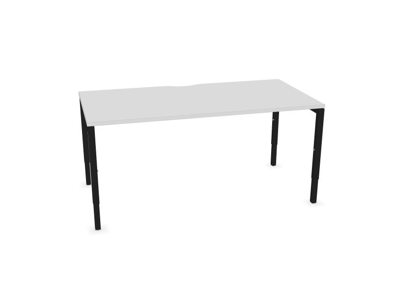 Datorgalds NOVA H, M1 - balts melamīns, A - Melns, 1600x800