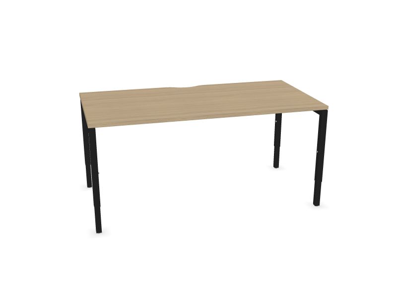 Компьютерный стол NOVA H, D1 - дуб беленый меламин, A - Черная, 1600x800