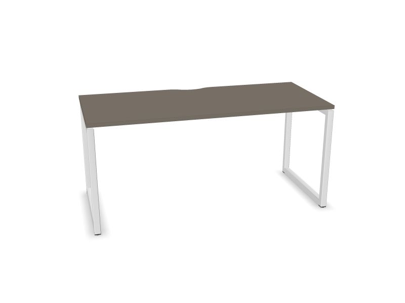 Datorgalds NOVA O, N2 - pelēks kubīta melamīns, E - balts, 1600x700