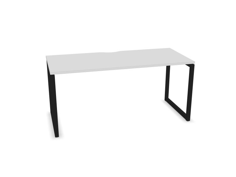 Datorgalds NOVA O, M1 - balts melamīns, A - Melns, 1600x700