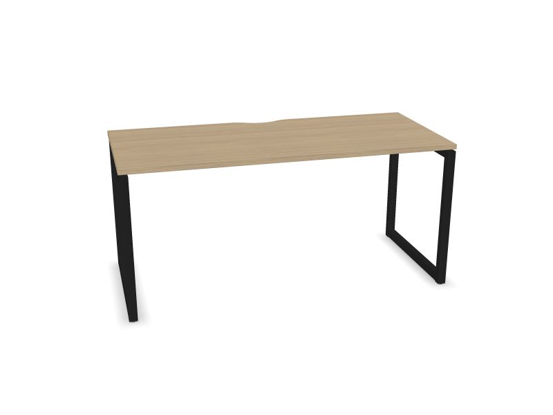 Datorgalds NOVA O, D1 - balināts ozola melamīns, A - Melns, 1600x700