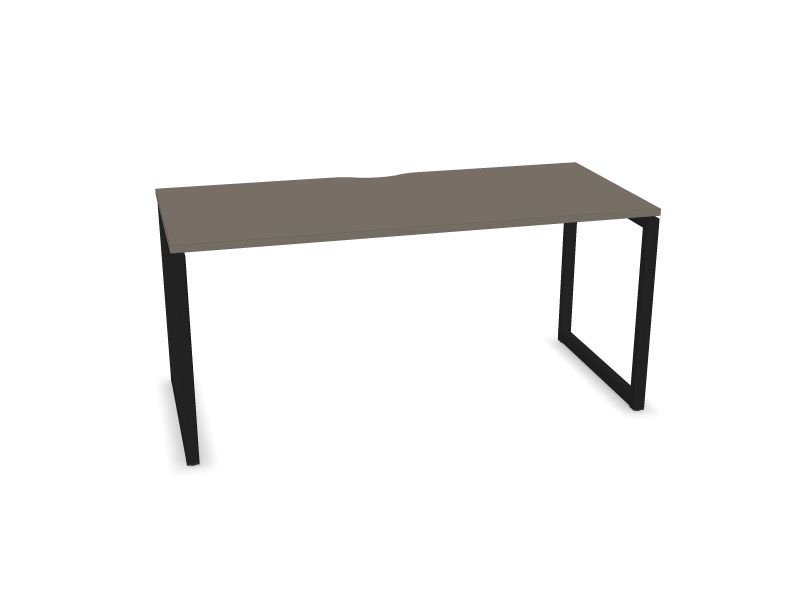 Datorgalds NOVA O, N2 - pelēks kubīta melamīns, A - Melns, 1600x700