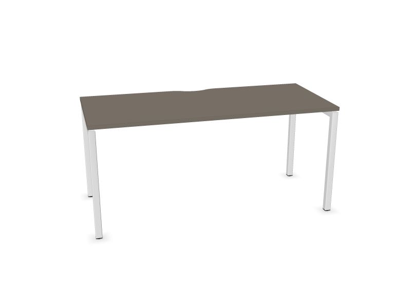 Datorgalds NOVA U, N2 - pelēks kubīta melamīns, E - balts, 1600x700