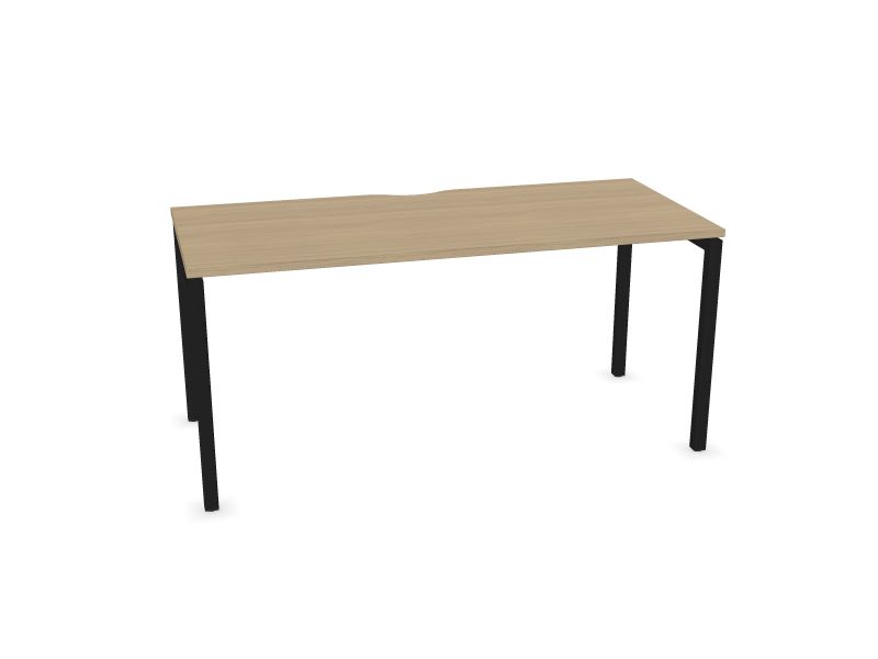 Datorgalds NOVA U, D1 - balināts ozola melamīns, A - Melns, 1600x700